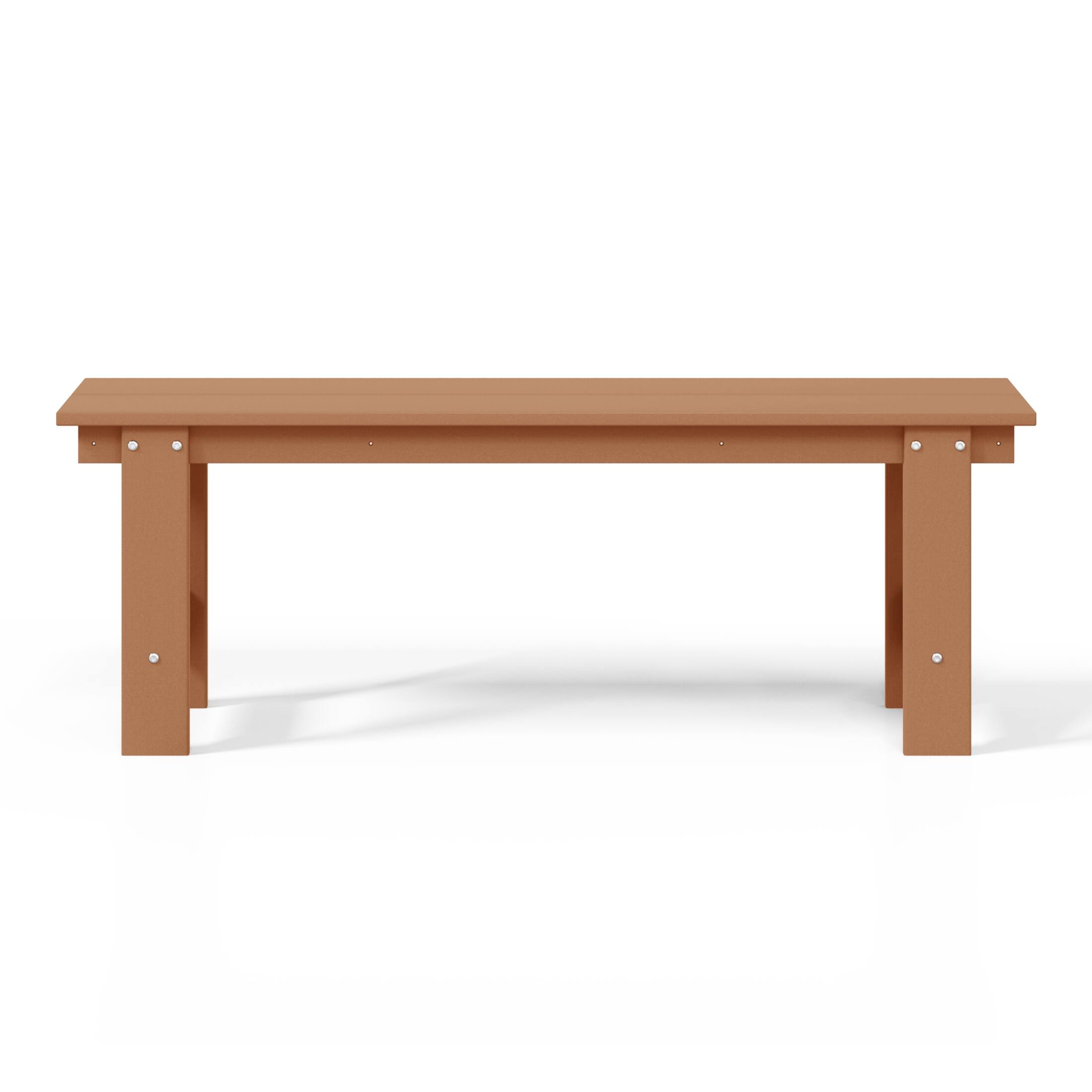 Alt View 1. WestinTrends - WestinTrends Ashore Outdoor HDPE 48" Modern Backless Patio Bench - Teak.