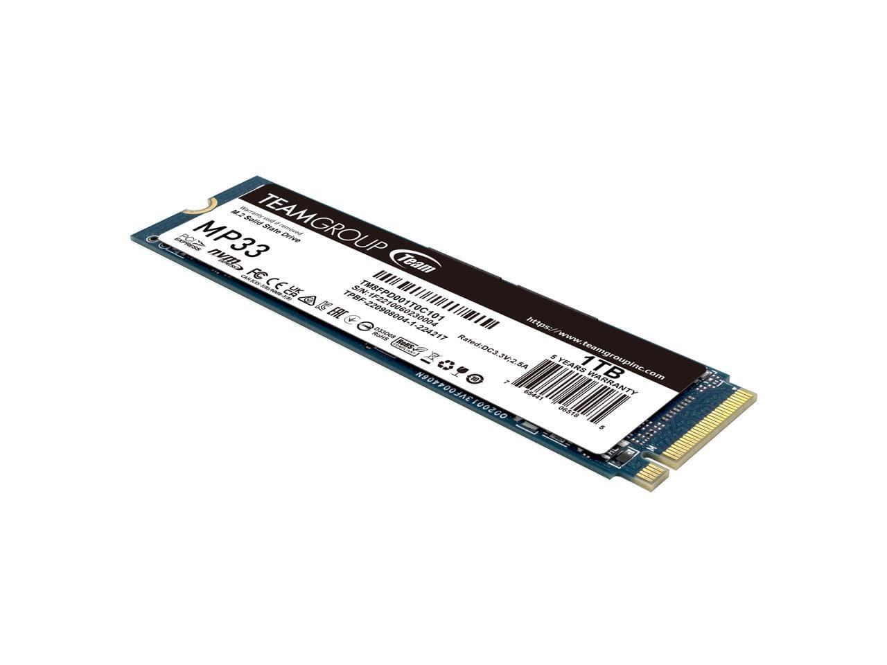 Team Group MP33 PRO M.2 2280 1TB PCIe 3.0 x4 with NVMe 1.3 3D NAND