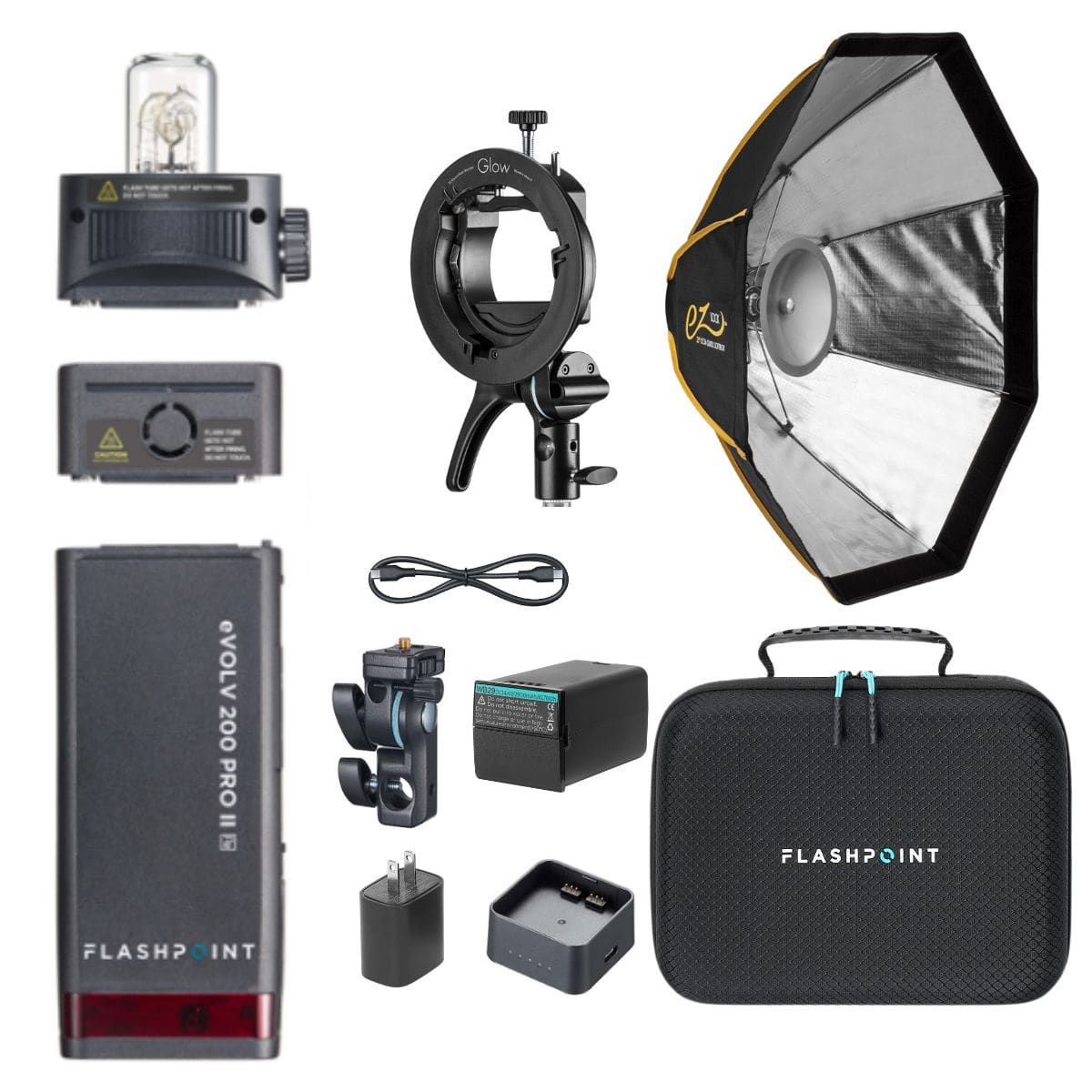 "Flashpoint - eVOLV 200 Pro II TTL Pocket Flash Kit With Glow EZ Lock Octa Small Quick Softbox (25"") and S2 Bracket" price history on PriceWatchPro