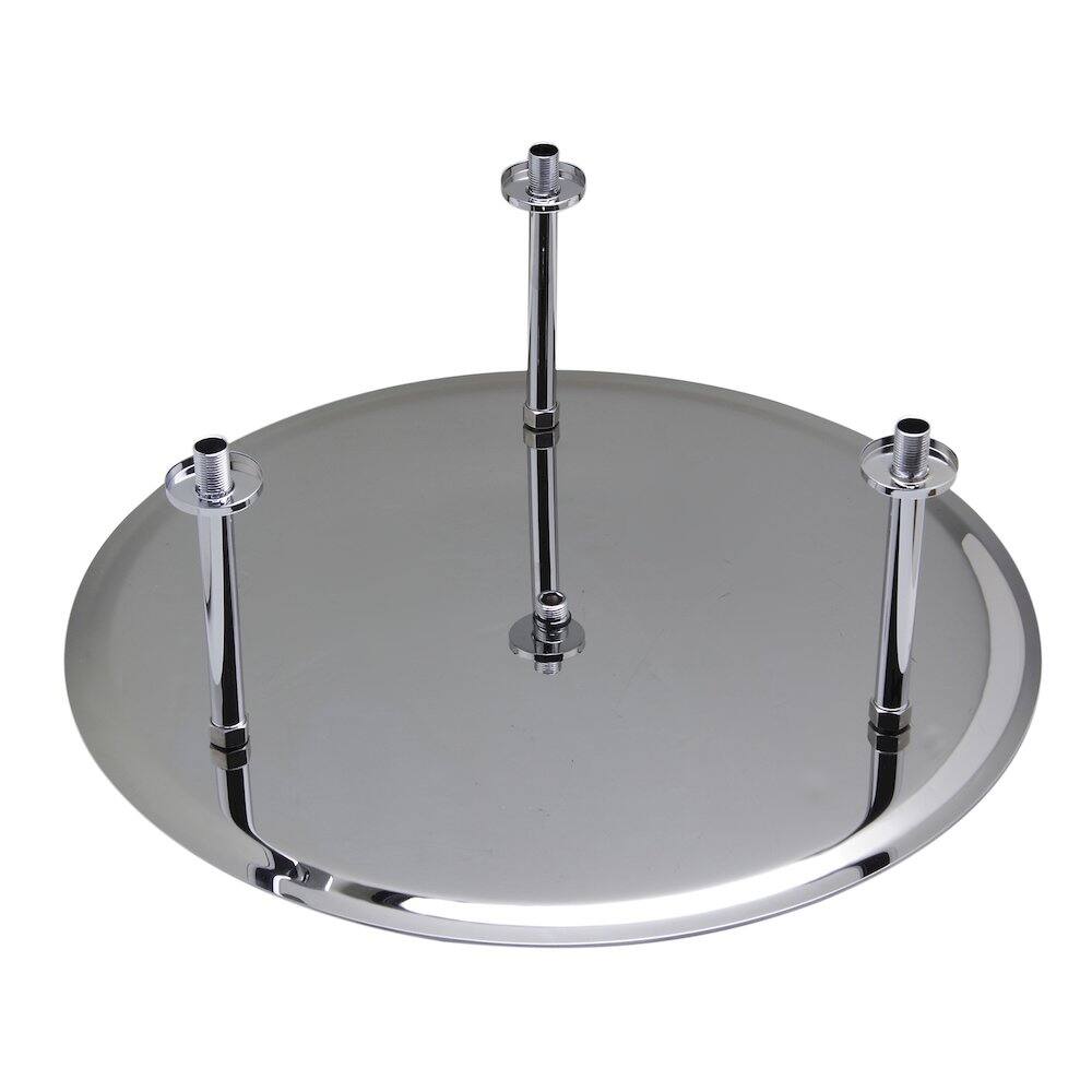 Back. Alfi - 24" Round Polished Solid Stainless Steel Ultra Thin Rain Shower Head - Silver.