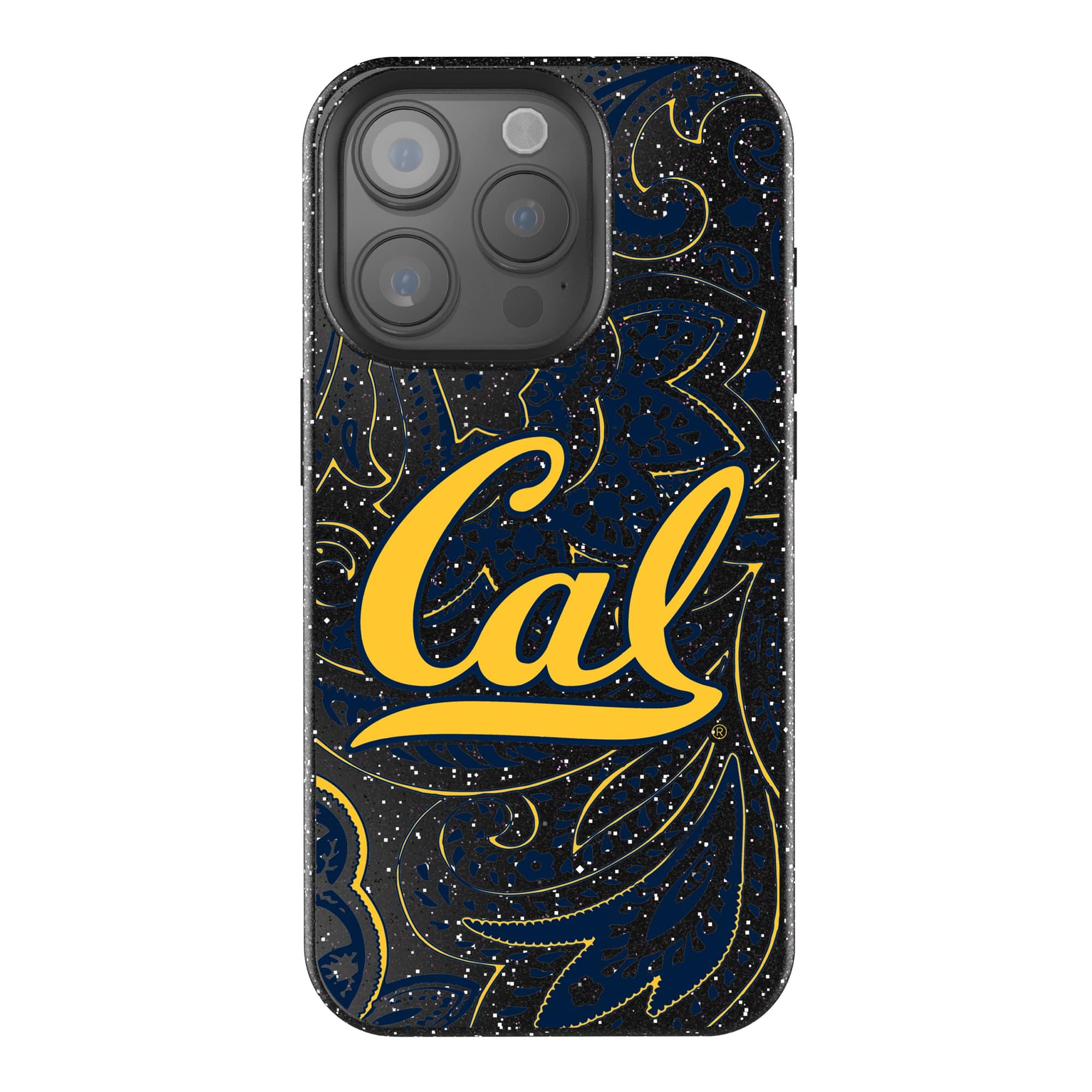 Keyscaper - NCAA - Cal Bears Paisley Bling iPhone Case - 16 Pro Max - Black