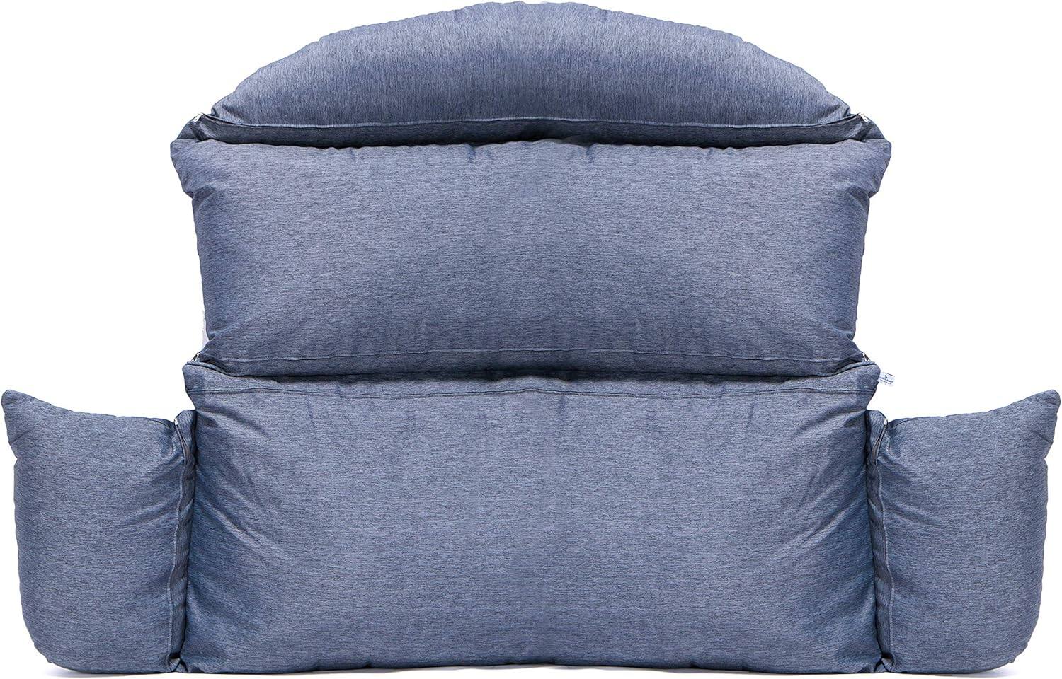 Left. LeisureMod - LeisureMod 2-Person Swing Chair Cushion, Plush Oxford Fabric, Weather-Resistant Hanging Egg Chair Replacement - Charcoal.