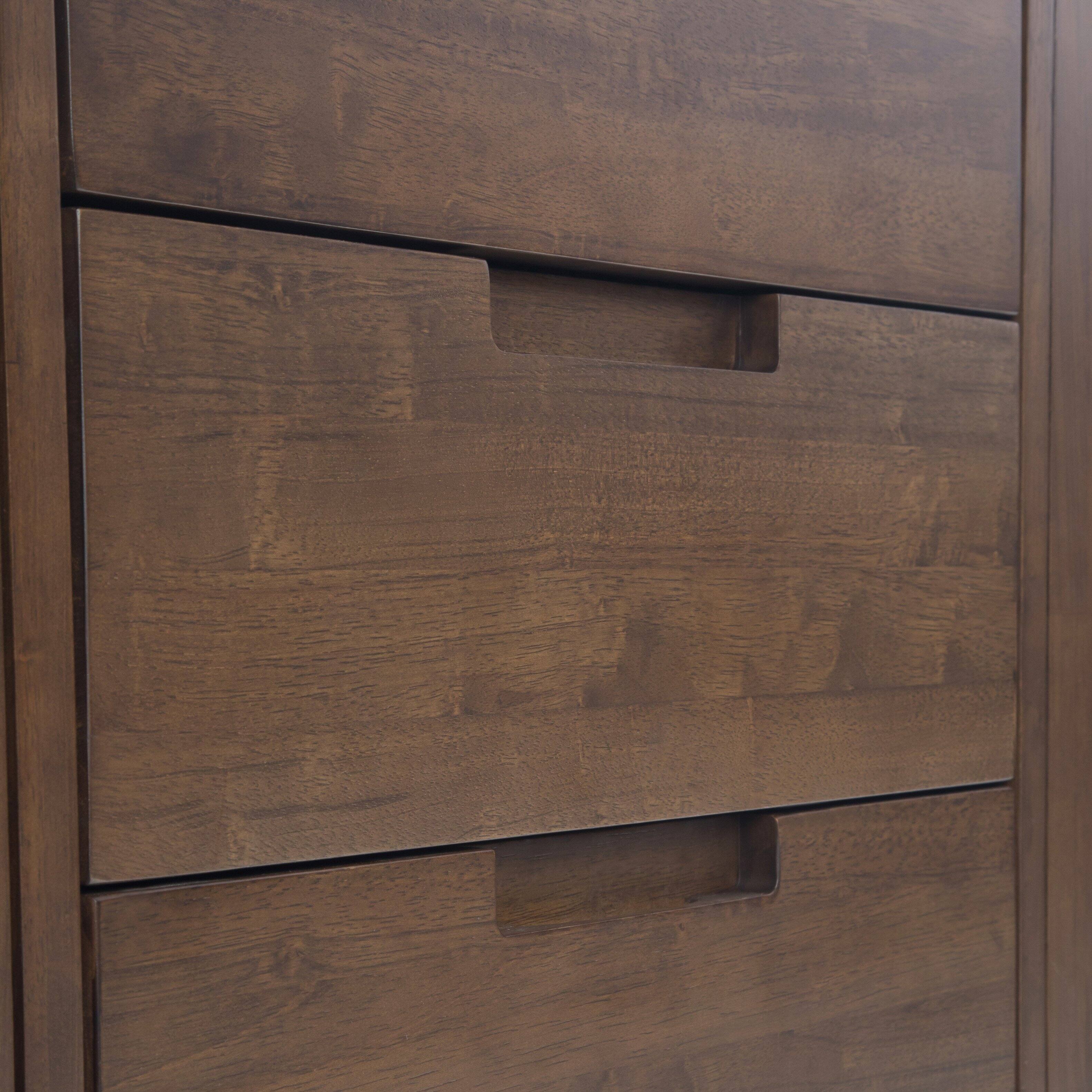 Alt View 4. Simpli Home - Simpli Home Banting 60 inch Wide Solid Wood Mid Century Sideboard with Centre Drawers in Walnut Brown - Walnut Brown.