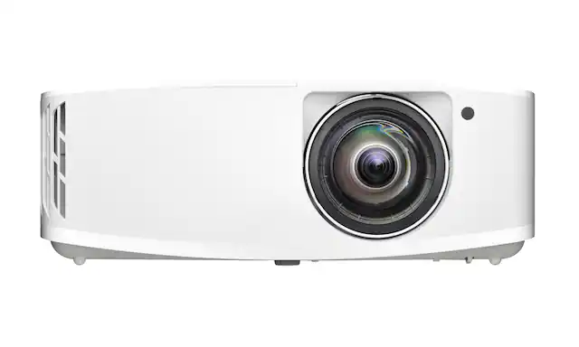 Front. Optoma - Optoma UHD35STx Short Throw True 4K UHD Gaming and Home Entertainment Projector | 240Hz Refresh Rate, 4ms Response Time - White.