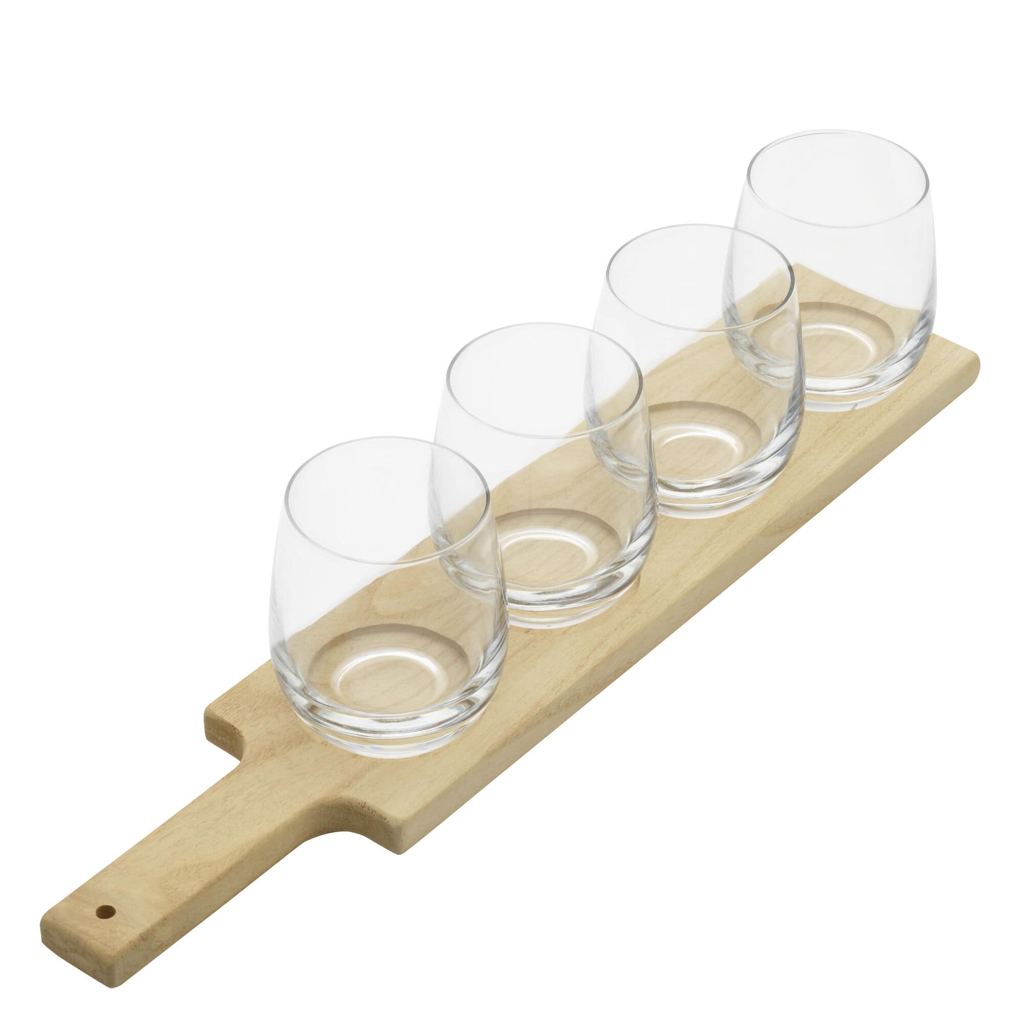 Houdini - 5-Piece Wine Flight Tasting Board - Clear glass and natural wood price history on PriceWatchPro