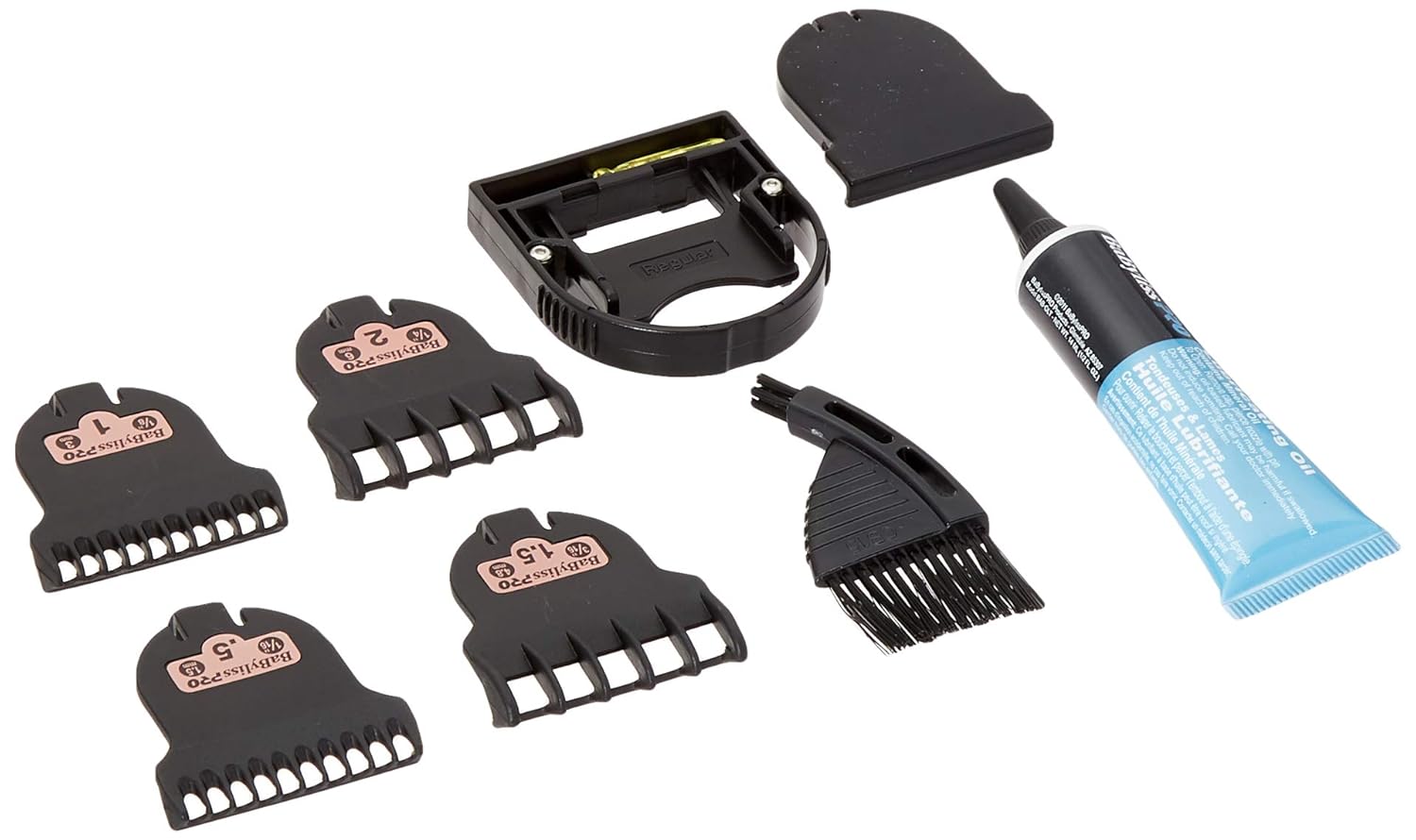 ex Regular 2  
A BaByliss730  
3 e BaByliss720  
O5S 0000000000  
4.8 BaBylissP70  
1.5 / O95 E OTISF M CO Products  
wn E PRO  
AMS  
Contient Tondeuses de Peau  
1 & huile Lames Minérale Lubrifiante Oil  
fembouta pavs .5 118 1.5 550 BaByliss