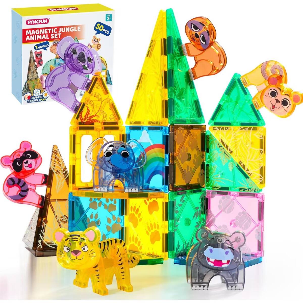 SYNCFUN MAGNETIC JUNGLE ANIMAL SET TANIMALS - 3+ 50pcs LEARNING THROUGH PLAY