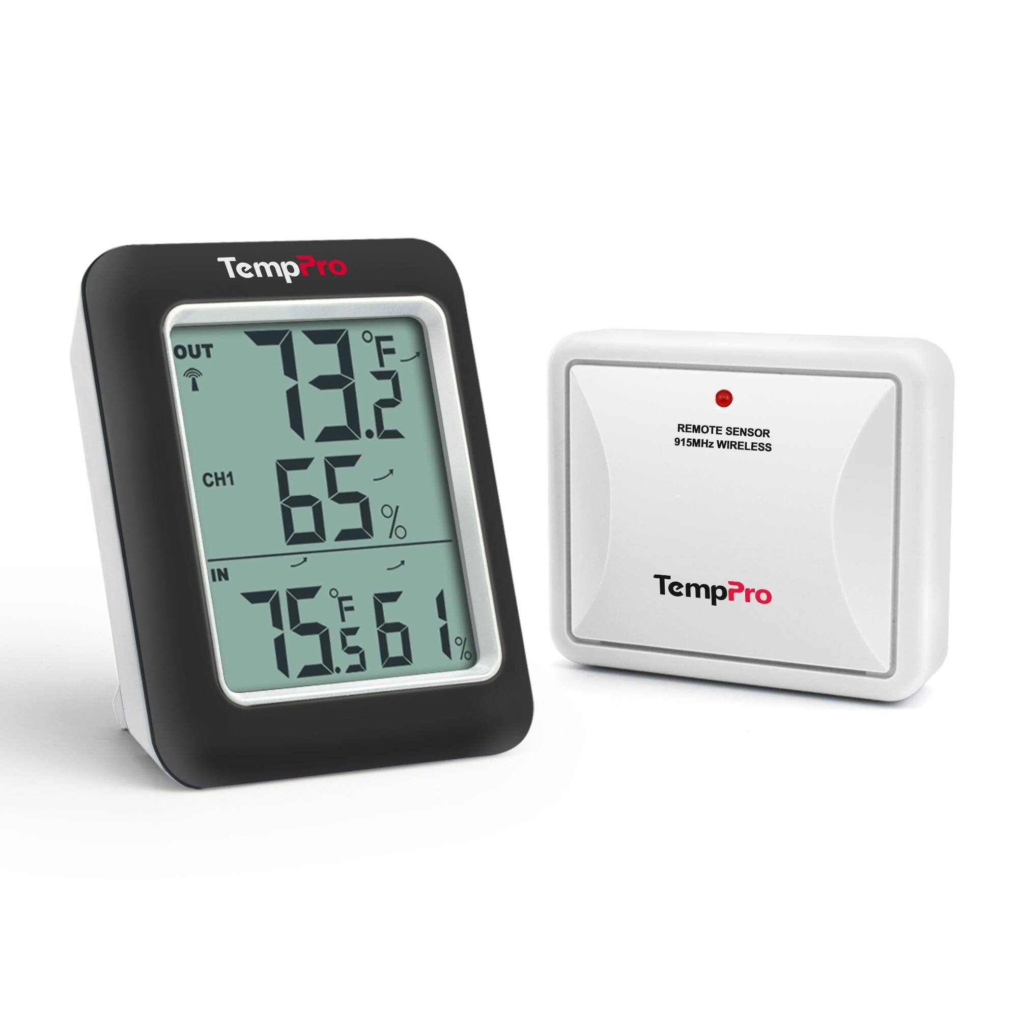TempPro TP60SW Digital Hygrometer Indoor Outdoor Thermometer Wireless ...
