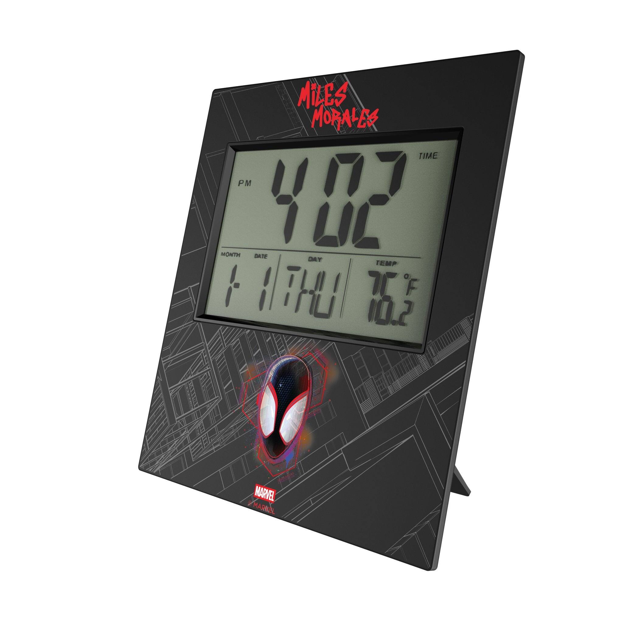 MILES MORALES TIME PM 4:02 MONTH 1 DATE 1 DAY THU TEMP 76.2° F MARVEL