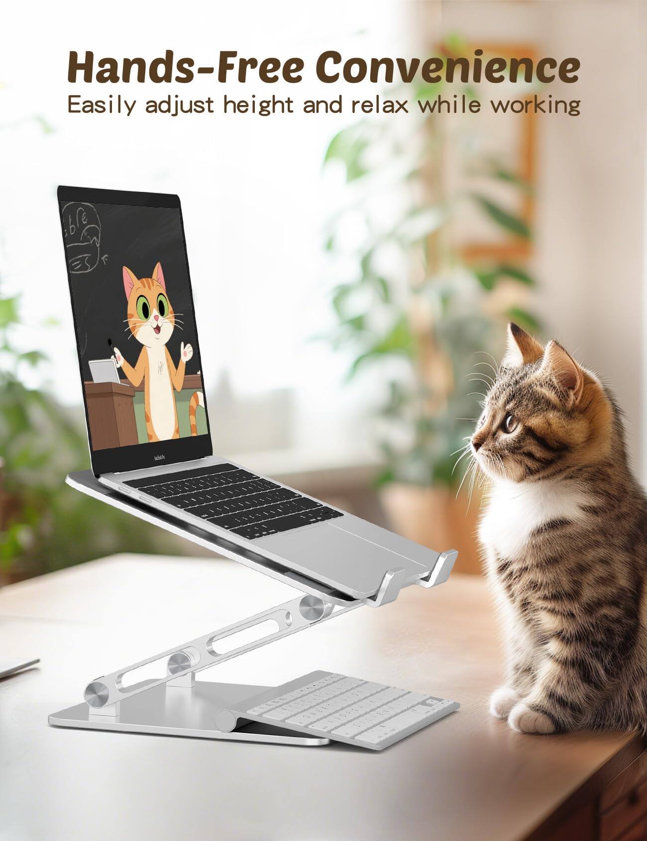 Hands-Free Convenience  
Easily adjust height and relax while working