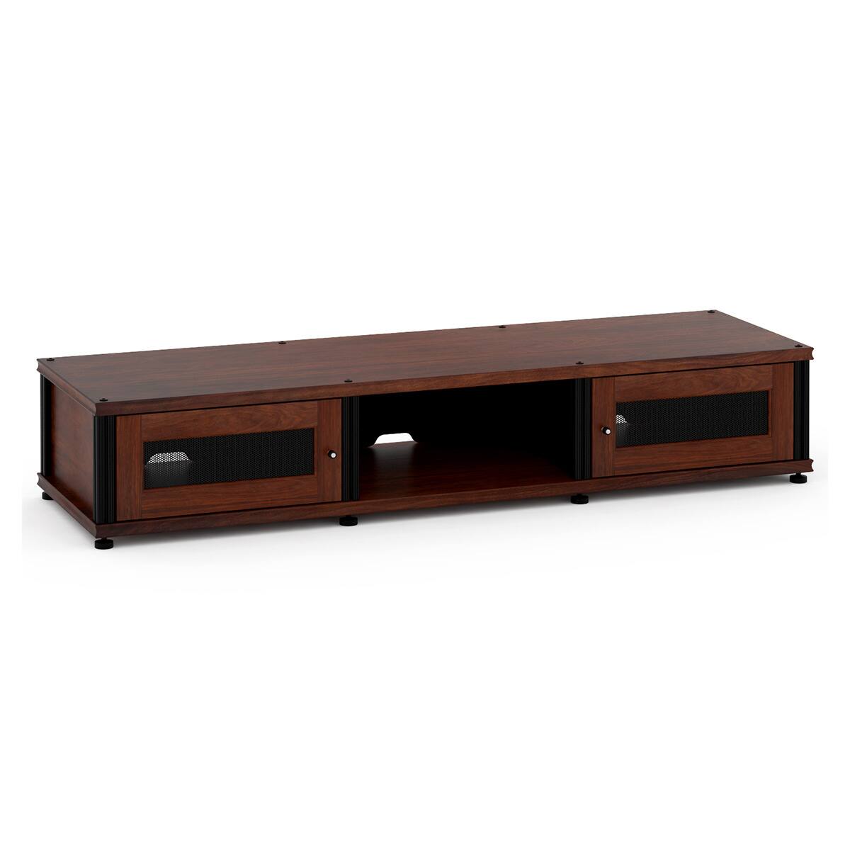 Front. Salamander Designs - Salamander Designs Synergy 132 Triple AV Cabinet (Walnut with Black Posts) - Walnut/Black.