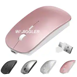 HM 1810 - Mouse For Macbook Air Imac Pro Laptop Desktop Computer Rechargeable Silent C With Surface - Wired - Rose Gold