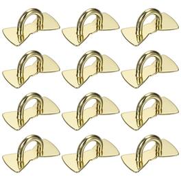 Unique Bargains - Metal Phone Charm Hook 1", 12pcs Adhesive Bow Shaped Finger Grip for Smartphones Keychain Tablet Case Accessories - Gold