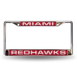 Rico Industries - Miami of Ohio RedHawks Chrome Metal Laser Cut License Plate Frame - Multi