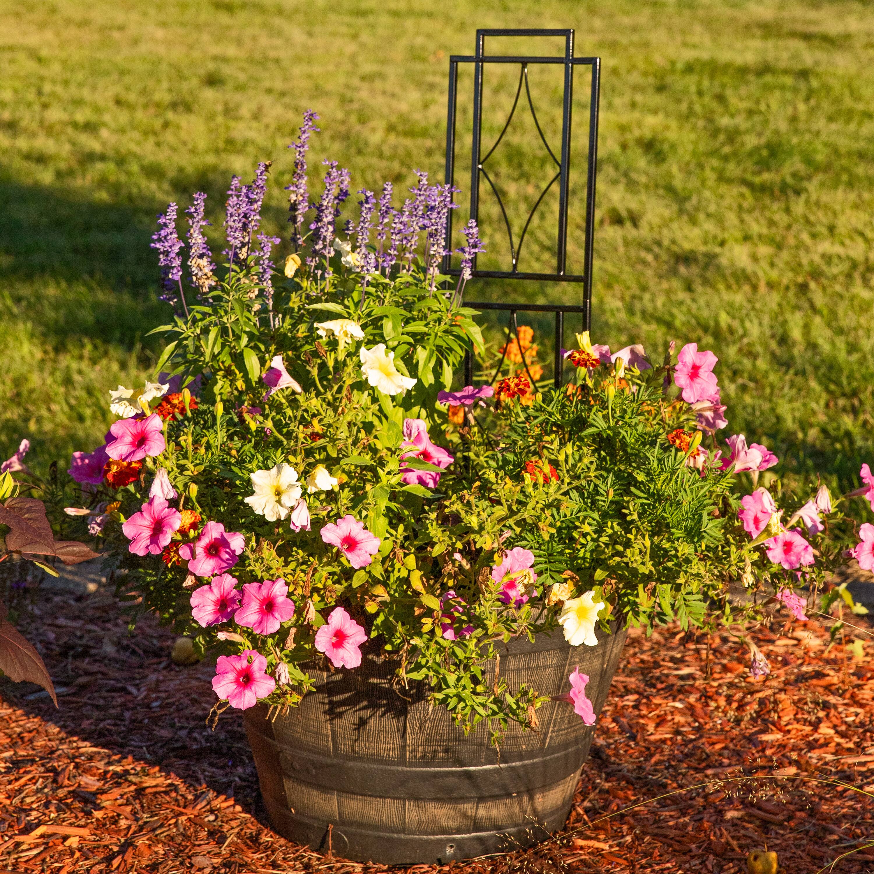 Alt View 7. Sunnydaze - Steel Chic Diamonds Garden Trellis - Set of 2 - 48 in - Black.