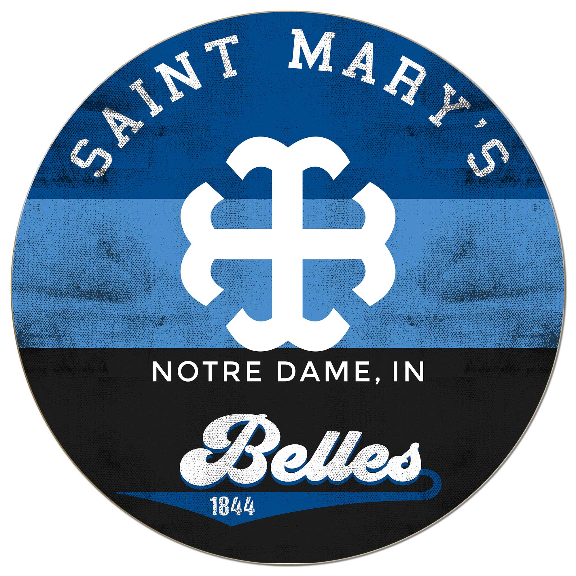 Saint Mary's Belles 20'' x 20'' Retro Logo Circle Sign