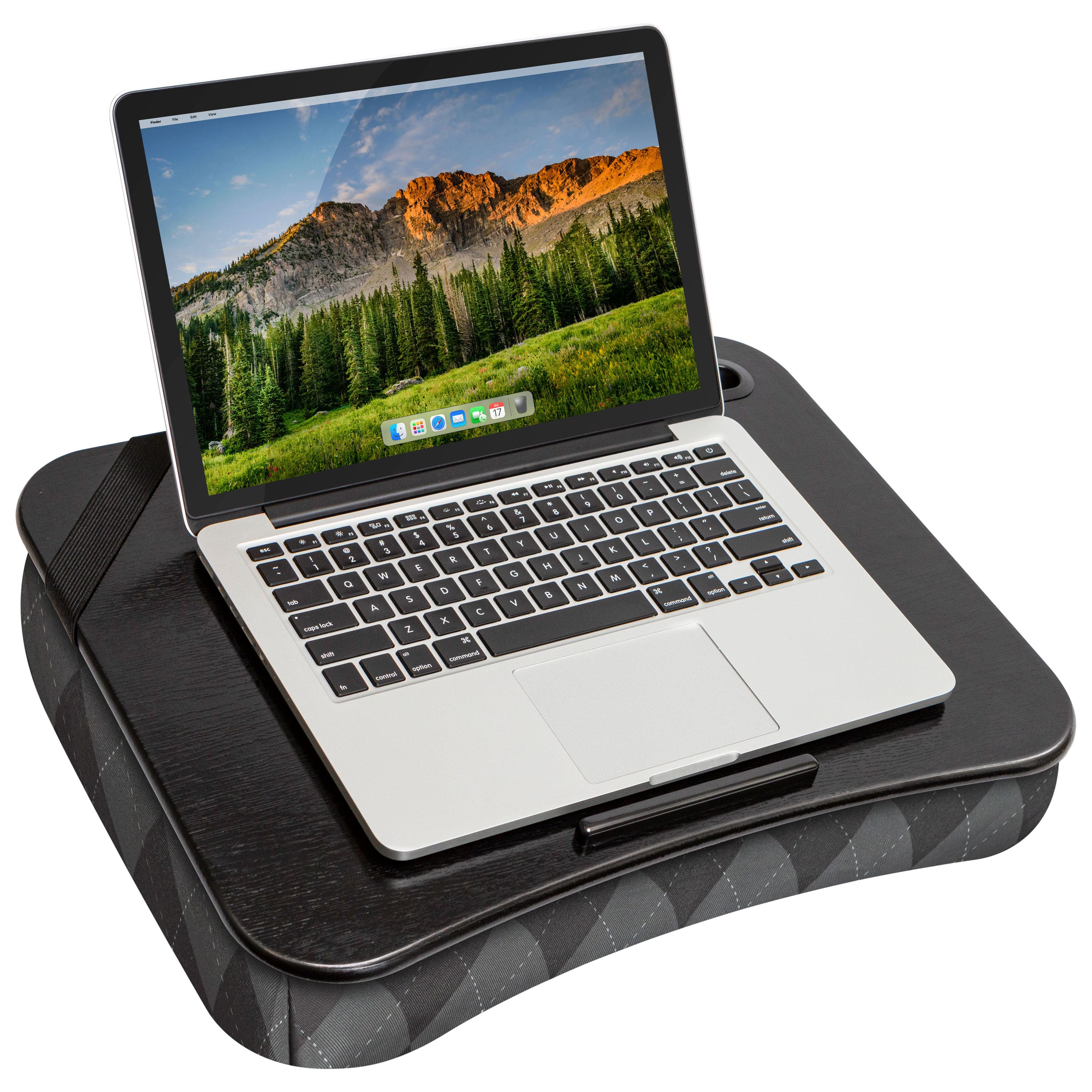 Front. LapGear - Designer Lap Desk (Fits up to 15" Laptop) - Gray Argyle.