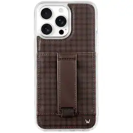 Walli Cases - Phone Case with Wallet and Finger Strap for Samsung S24 Ultra - Cafe Gingham