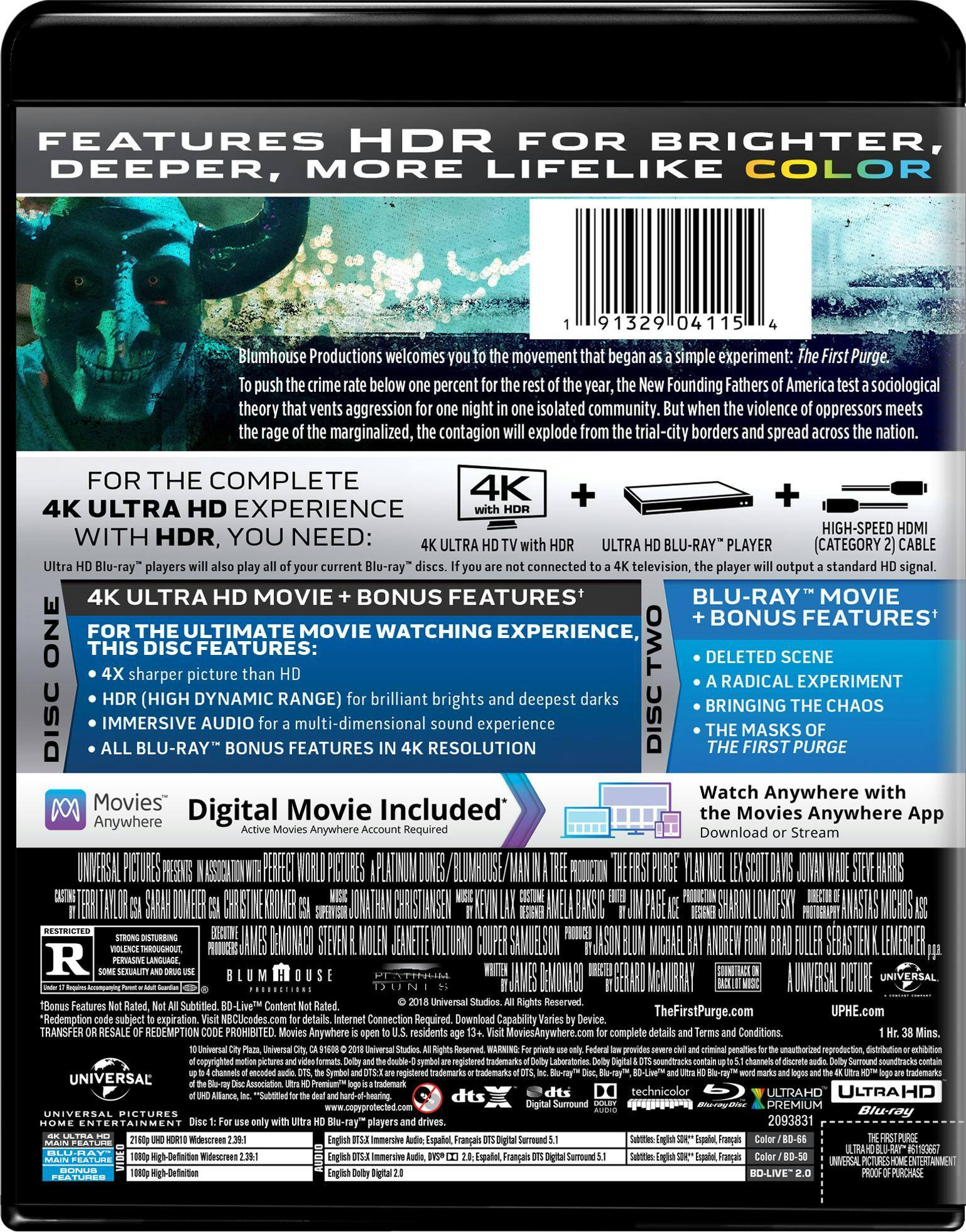 Back. The First Purge   - 4K Blu-Ray.