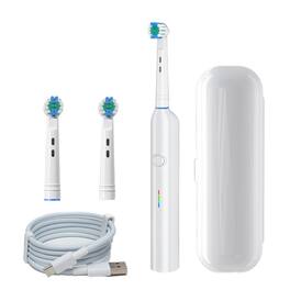 Cluzine - Portable Soft Sonic Electric Toothbrush Rechargeable IPX7 Waterproof Travel Toothbrush - White