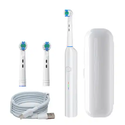 Front. Cluzine - Portable Soft Sonic Electric Toothbrush Rechargeable IPX7 Waterproof Travel Toothbrush White - White.