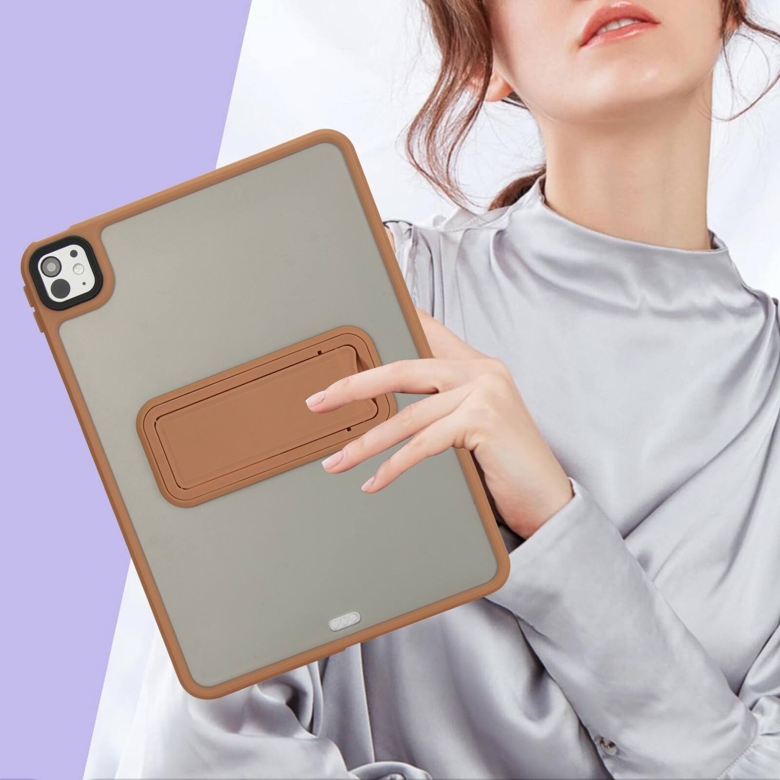 Alt View 3. UUCOVER - Case for iPad Pro 13-inch M5/M4 (2025/2024), Shockproof TPU+PC Matte Case Kickstand Slim Protective Back Cover - Desertgold.