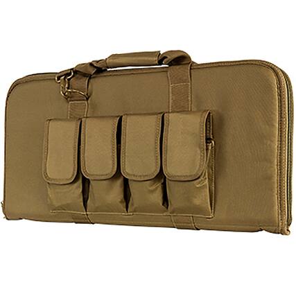 Front. NcSTAR - NcSTAR Vism 28" Padded 2960 Series Gun Case for Tactical Pistols, AOW, Subguns, Tan - Tan.