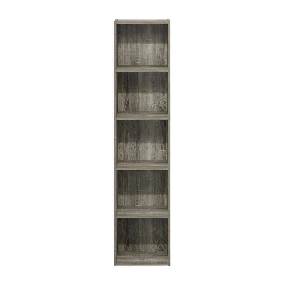 FurniFact - Rustic 5-Tier Open Shelf Bookcase with Durable Wood Construction - French Oak price history on PriceWatchPro