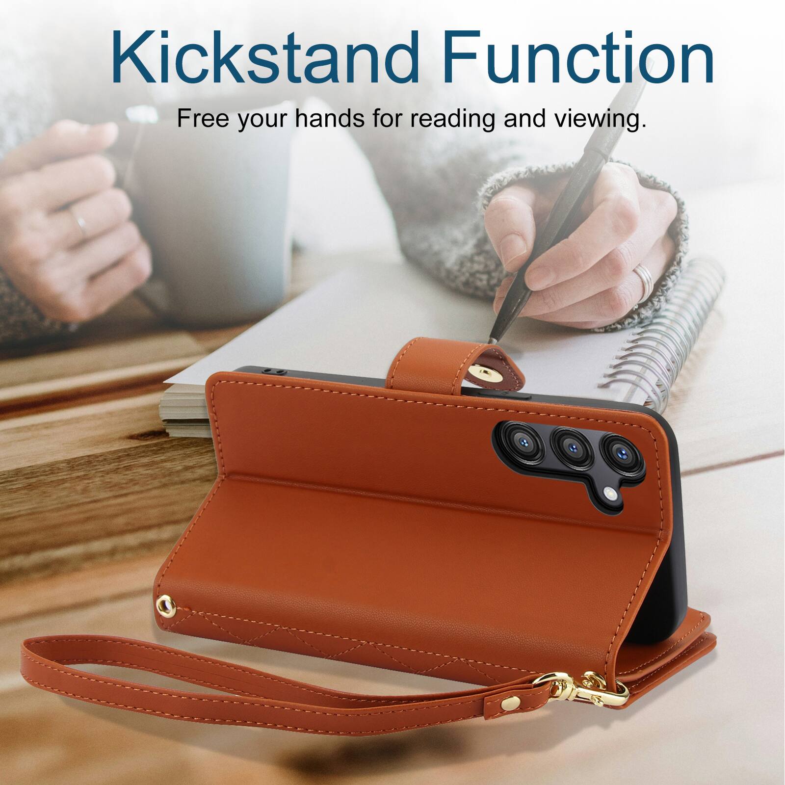 Kickstand Function  
Free your hands for reading and viewing.