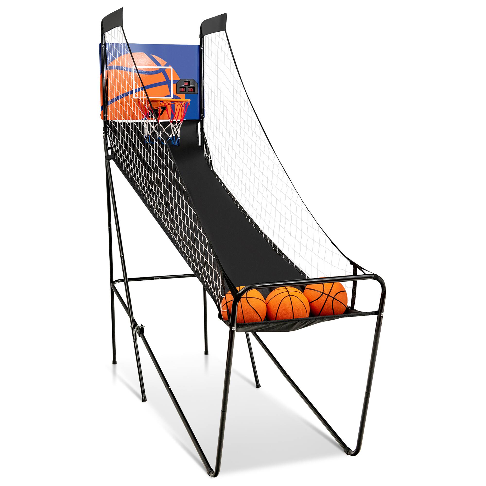 Alt View 20. Costway - Foldable Single Shot Basketball Arcade Game W/Electronic Scorer 3 Basketballs - Black.