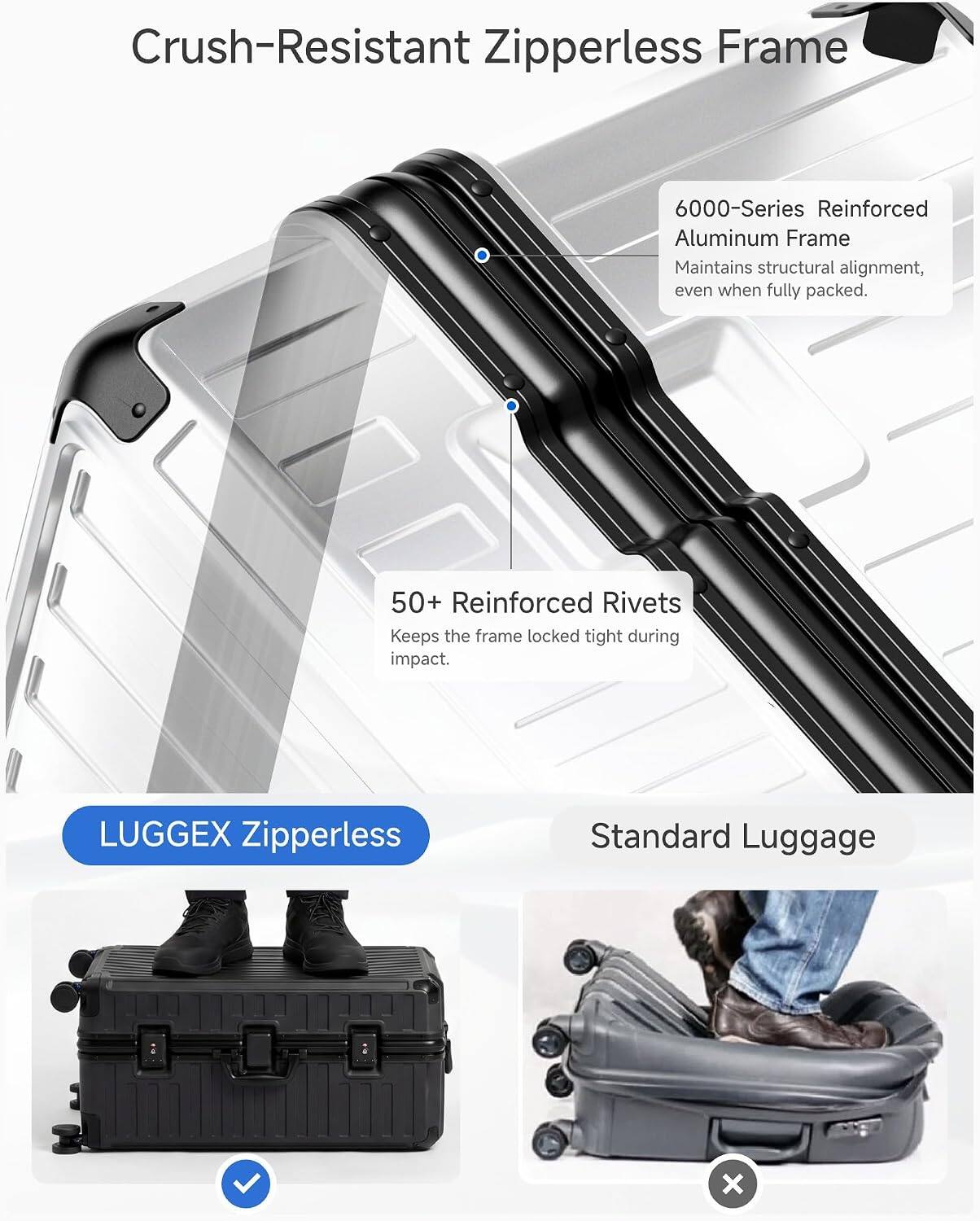 LUGGEX 21 Inch Carry on Luggage and 28 Inch Checked Luggage Set