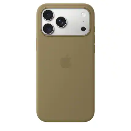 Front. Apple - iPhone 18 Pro Max Silicone Case with MagSafe - Olive.