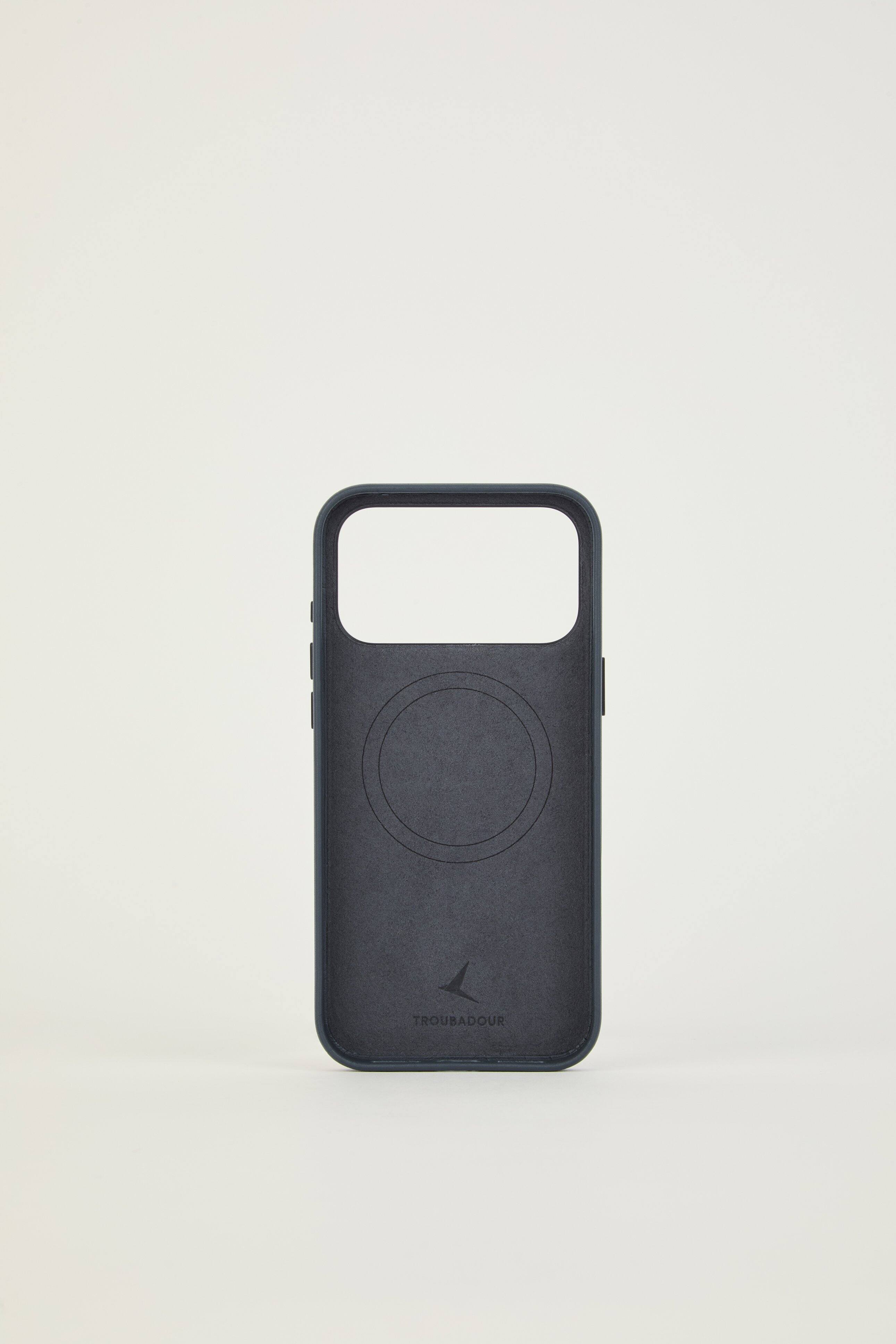 Alt View 1. Troubadour - iPhone 18 Pro Max Leather Case - Basalt.