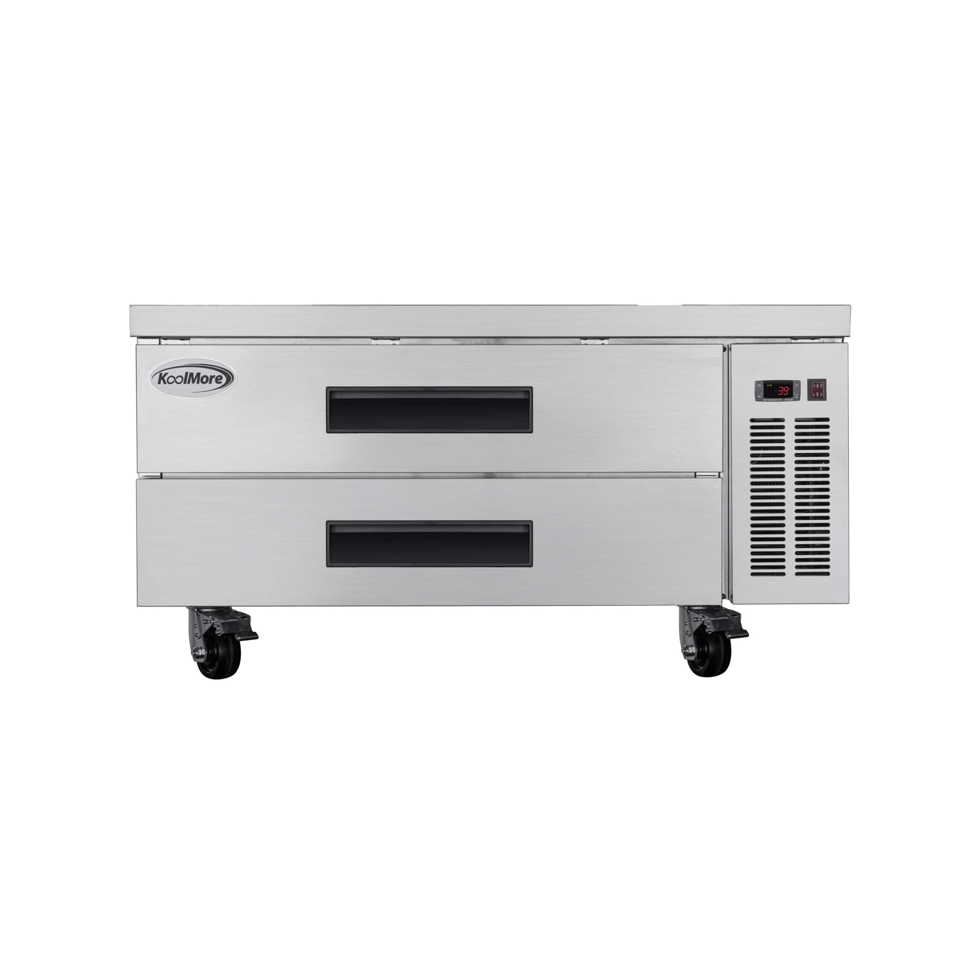 Koolmore - 48 in. Commercial Chef Base Refrigerator Storage Cabinet , Pull-Out Drawers, Rolling Caster Wheels, ETL Listed - Stainless Steel