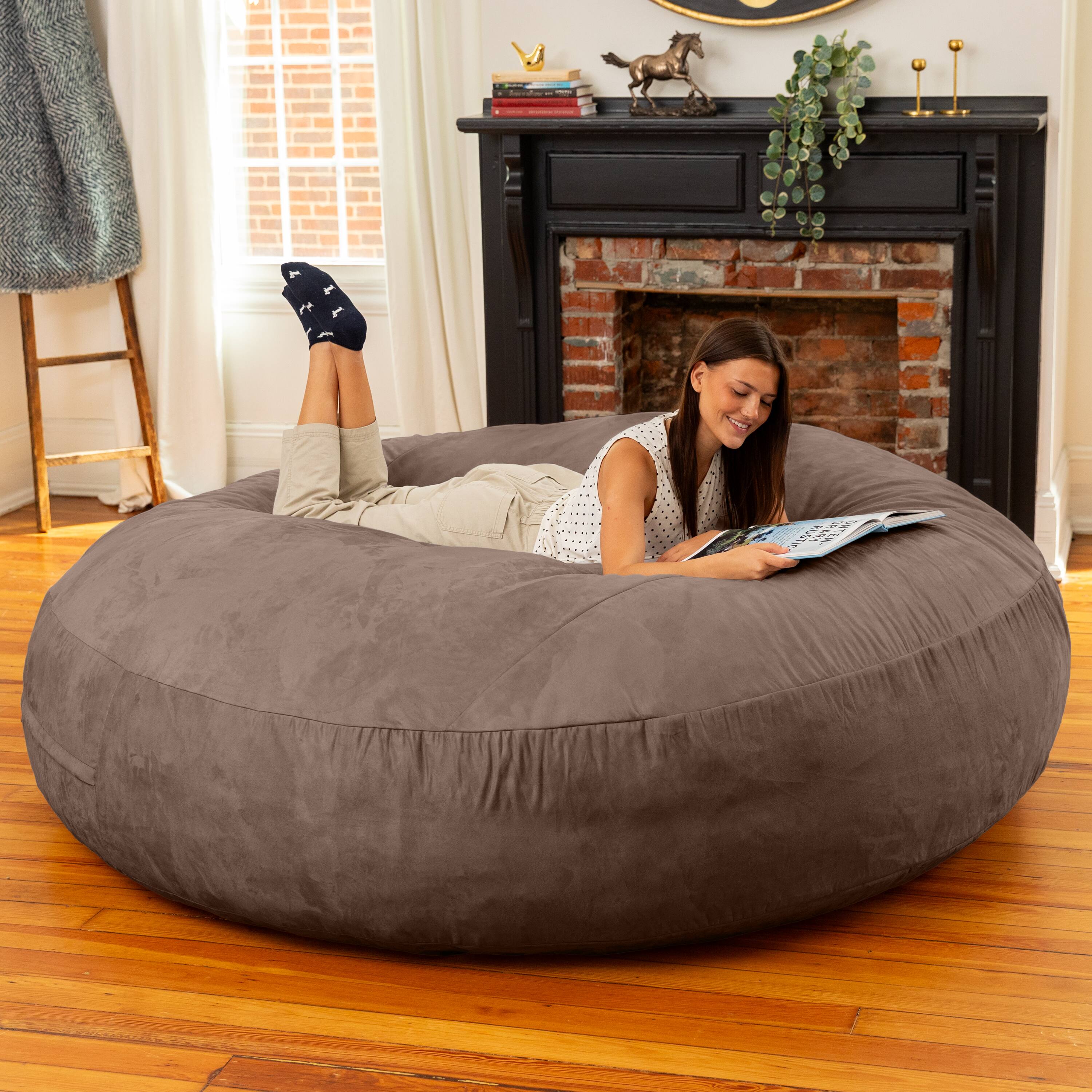 Alt View 3. Jaxx - Jaxx 6 Foot Cocoon - 2-in-1 Convertible Bean Bag Bed & Large Bean Bag Chair for Adults, Chocolate - Chocolate.