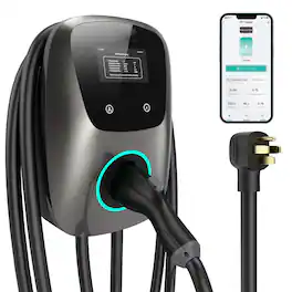 GlowWise - 48A Level 2 EV Charger, 25ft Cable, NEMA 14-50P Plug, Wi-Fi/APP Control. J1772 Home Electric Vehicle Charging Station - Blank