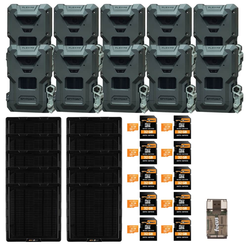 Spypoint - FLEX-M2 Trail Camera (10-Pack) with Solar Panel and Accessories Bundle price history on PriceWatchPro
