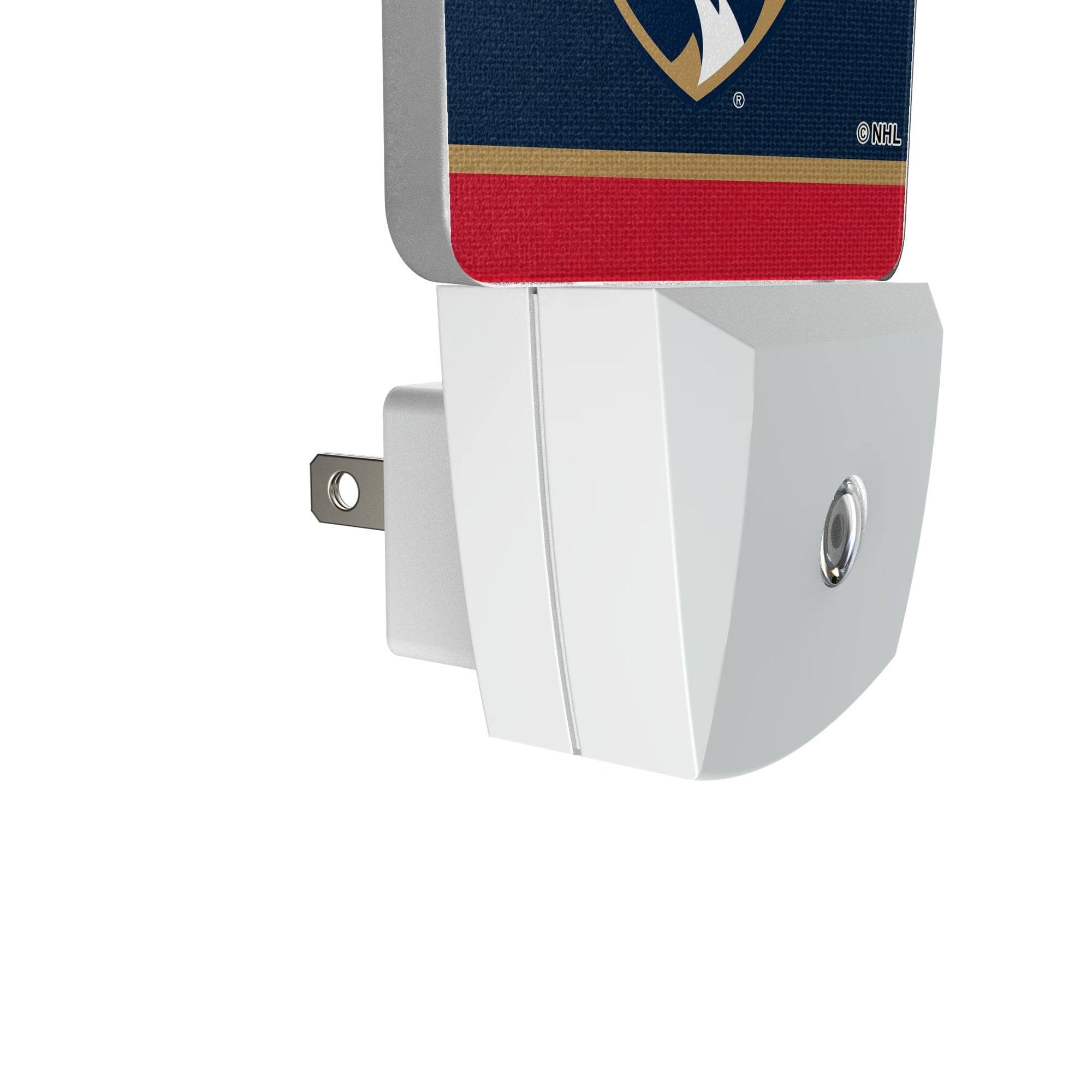 Alt View 2. Keyscaper - Florida Panthers Stripe Design Nightlight 2-Pack - Multicolor.