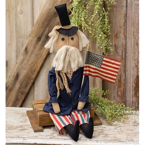 Angle. BreeBe - Uncle Sam w/American Flag Doll - Multi.