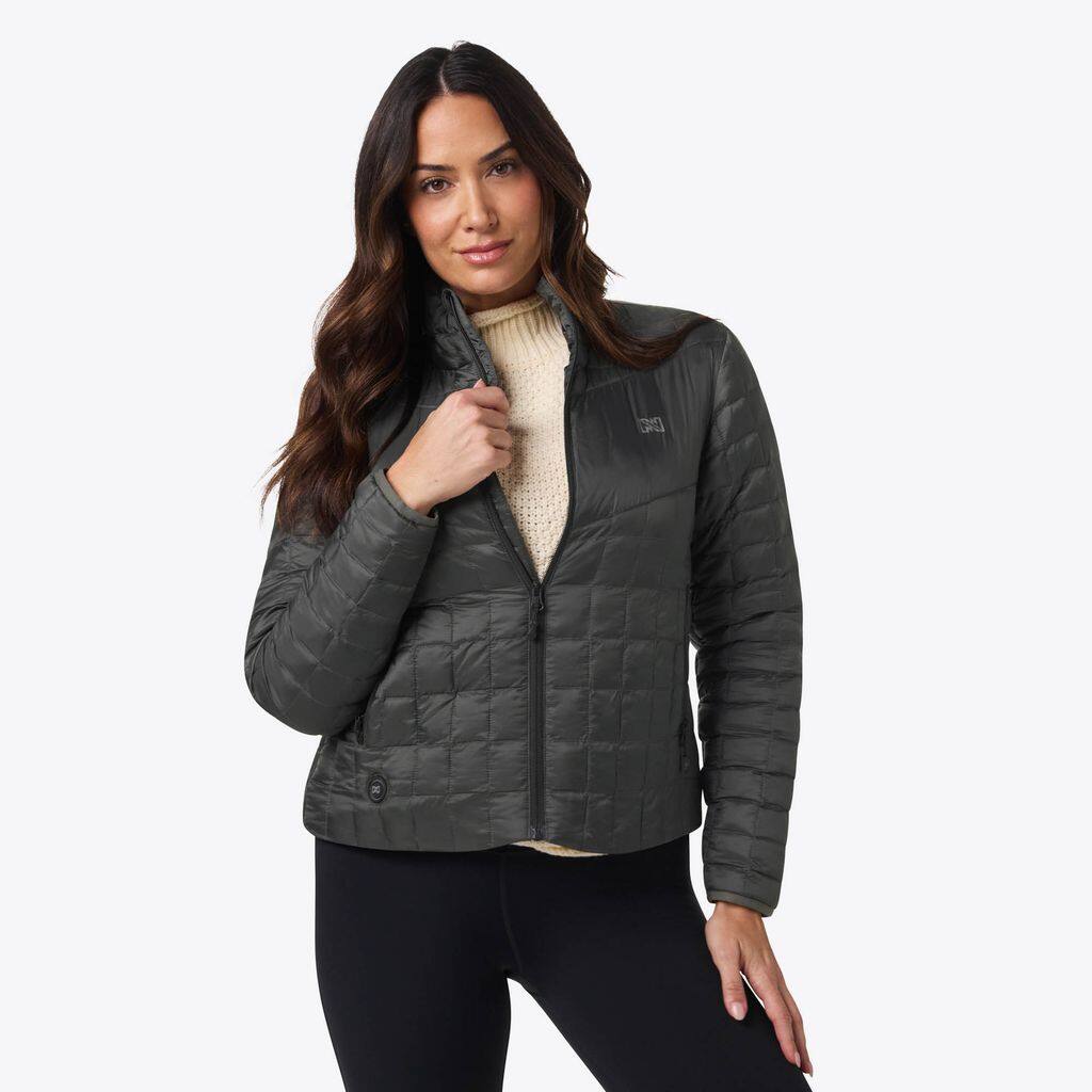 Front. Mobile Warming - Women's Outrider Heated Jacket - Dark Charcoal.