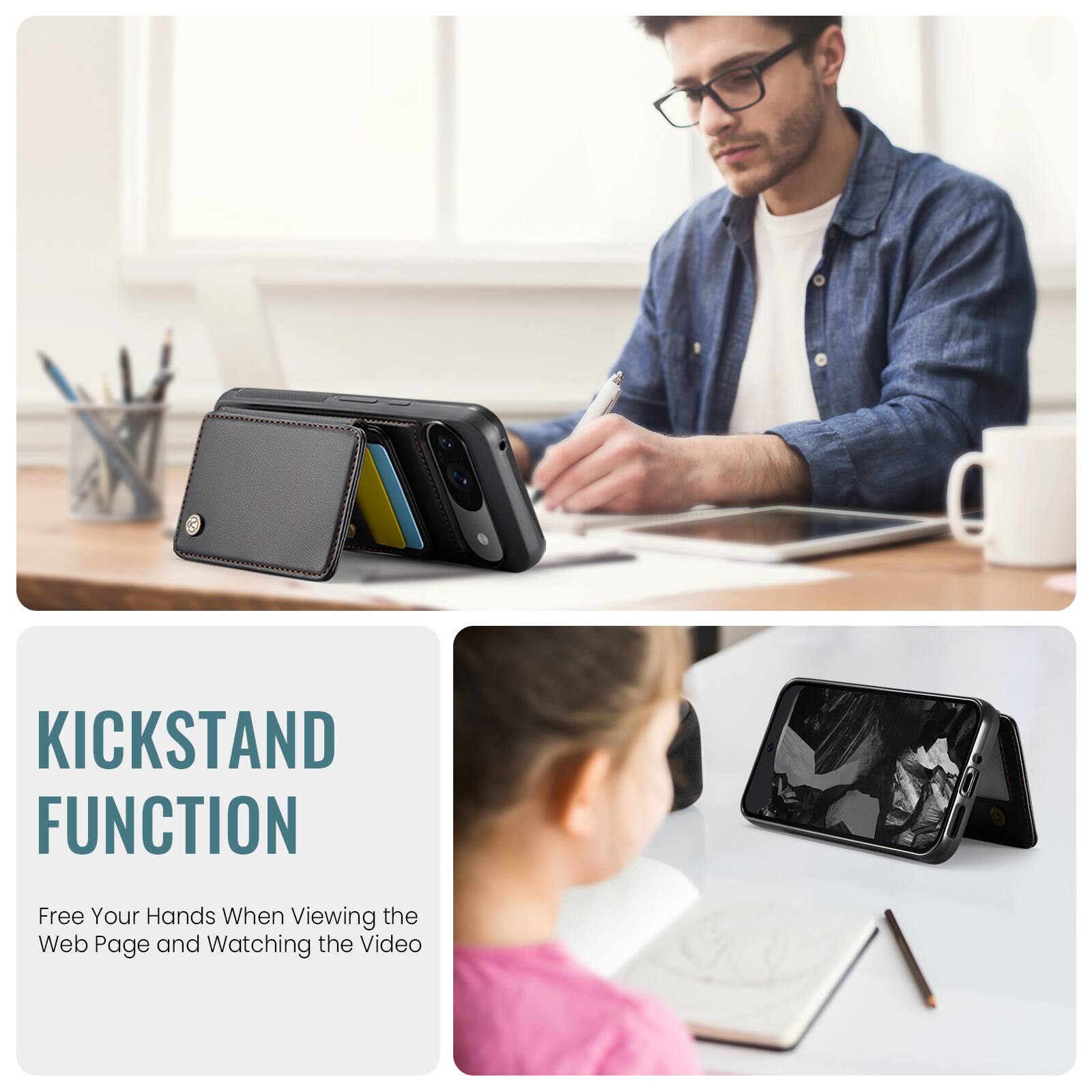 KICKSTAND FUNCTION  
Free Your Hands When Viewing the Web Page and Watching the Video
