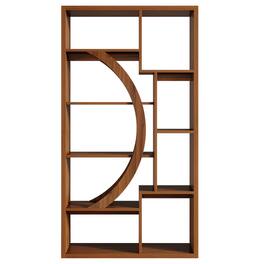 Kadyn - Wood Bookshelf, 5-Tier Display Shelf, Storage Shelving Unit for Home Office - Brown
