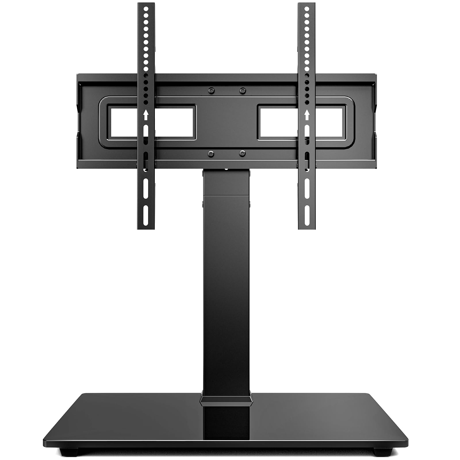 Front. Refined Abode Design - Universal Tv Stand For 27 Tvs With Swivel Mount Height Adjustable Table Top Heavy Duty Tempered Glass Base - 32"-70" Universal Swivel/Tilt TV Stand.