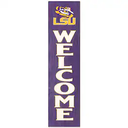 Jardine - LSU Tigers 12'' x 48'' Welcome Outdoor Leaner - Purple