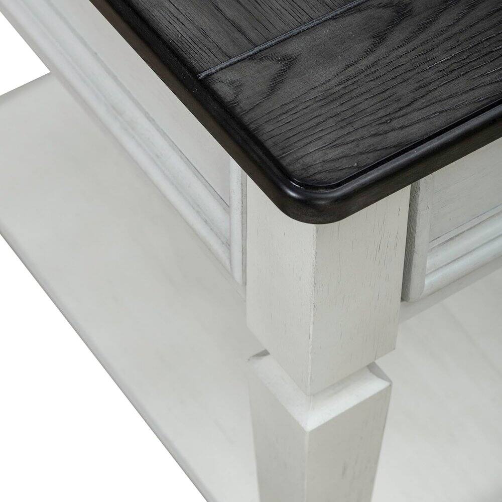 Alt View 3. Liberty Furniture Industries - Allyson Park Drawer End Table in Wirebrushed White w/ Charcoal Top - White.
