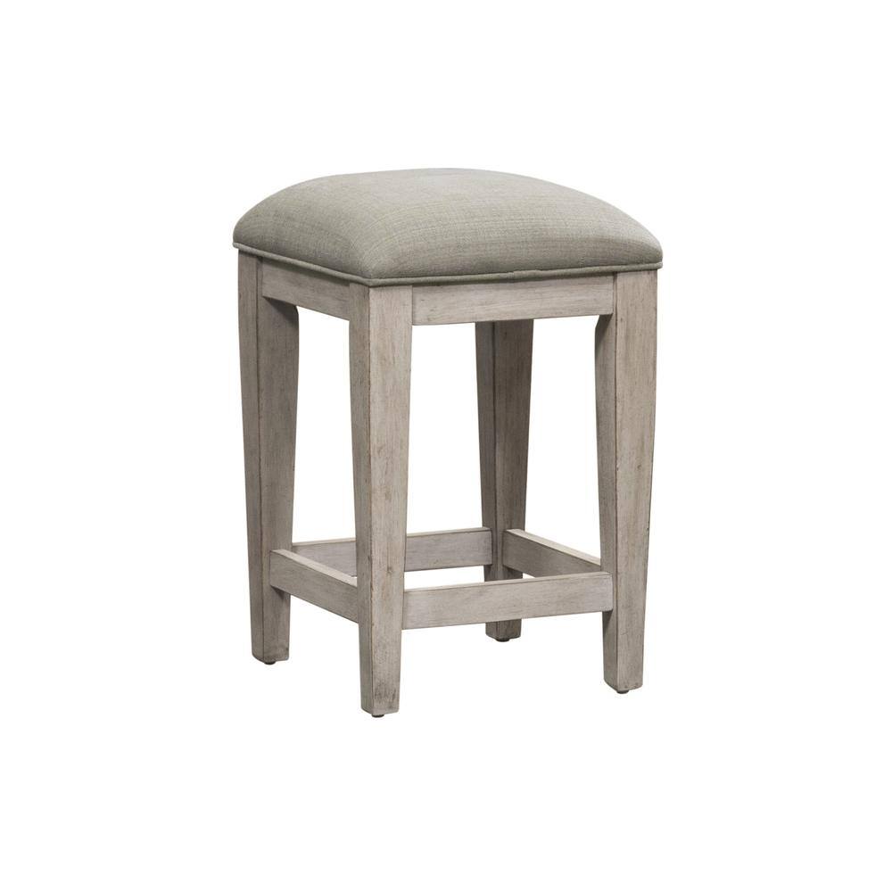Angle. Liberty Furniture Industries - Upholstered Console Stool - White.