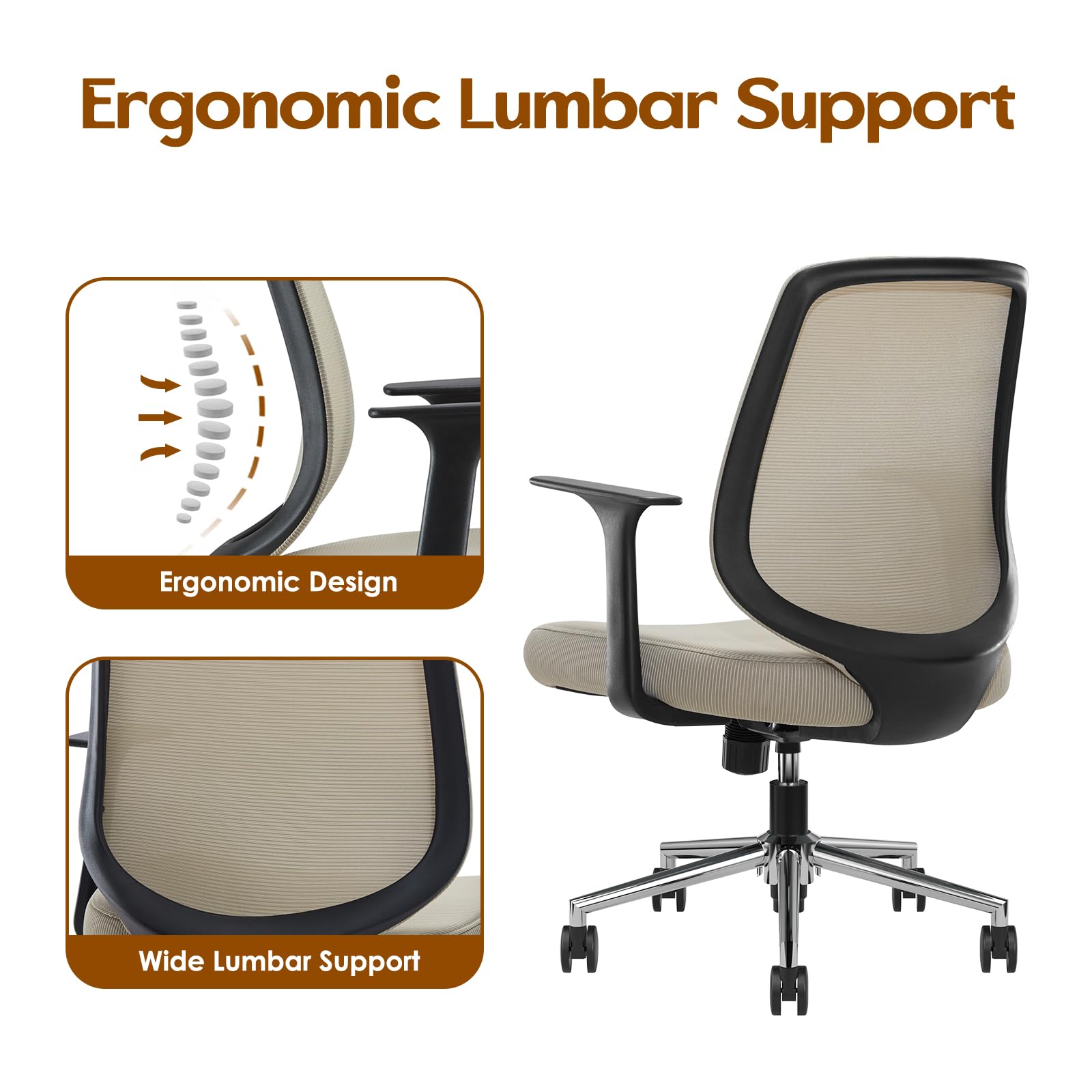 Ergonomic Lumbar Support

- Ergonomic Design
- Wide Lumbar Support