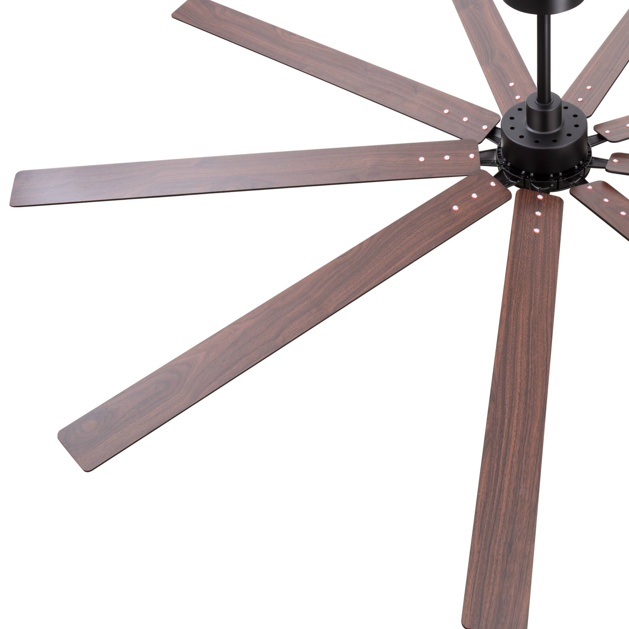 Alt View 9. Breezary - 84 Inch Great Ceiling Fan with Remote Control, 9 Reversible Plywood Blades, DC Motor, 3 Downrods, Light/No Light Options - Black (Without Light).