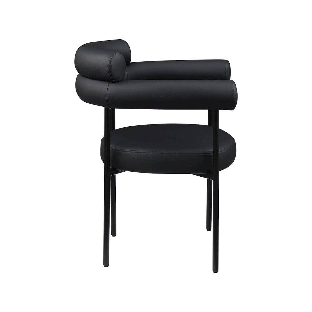 Alt View 2. Meridian Furniture - Blake Black Vegan Leather Dining Chair, Set of 2 - Black.
