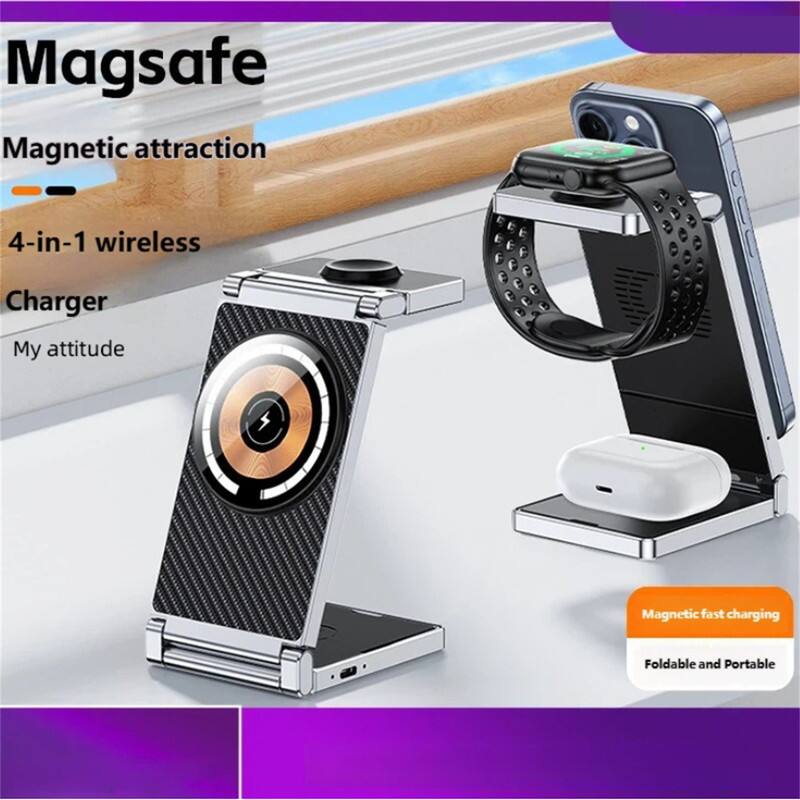 Magsafe  
Magnetic attraction  
4-in-1 wireless Charger  
My attitude  
Magnetic fast charging  
Foldable and Portable